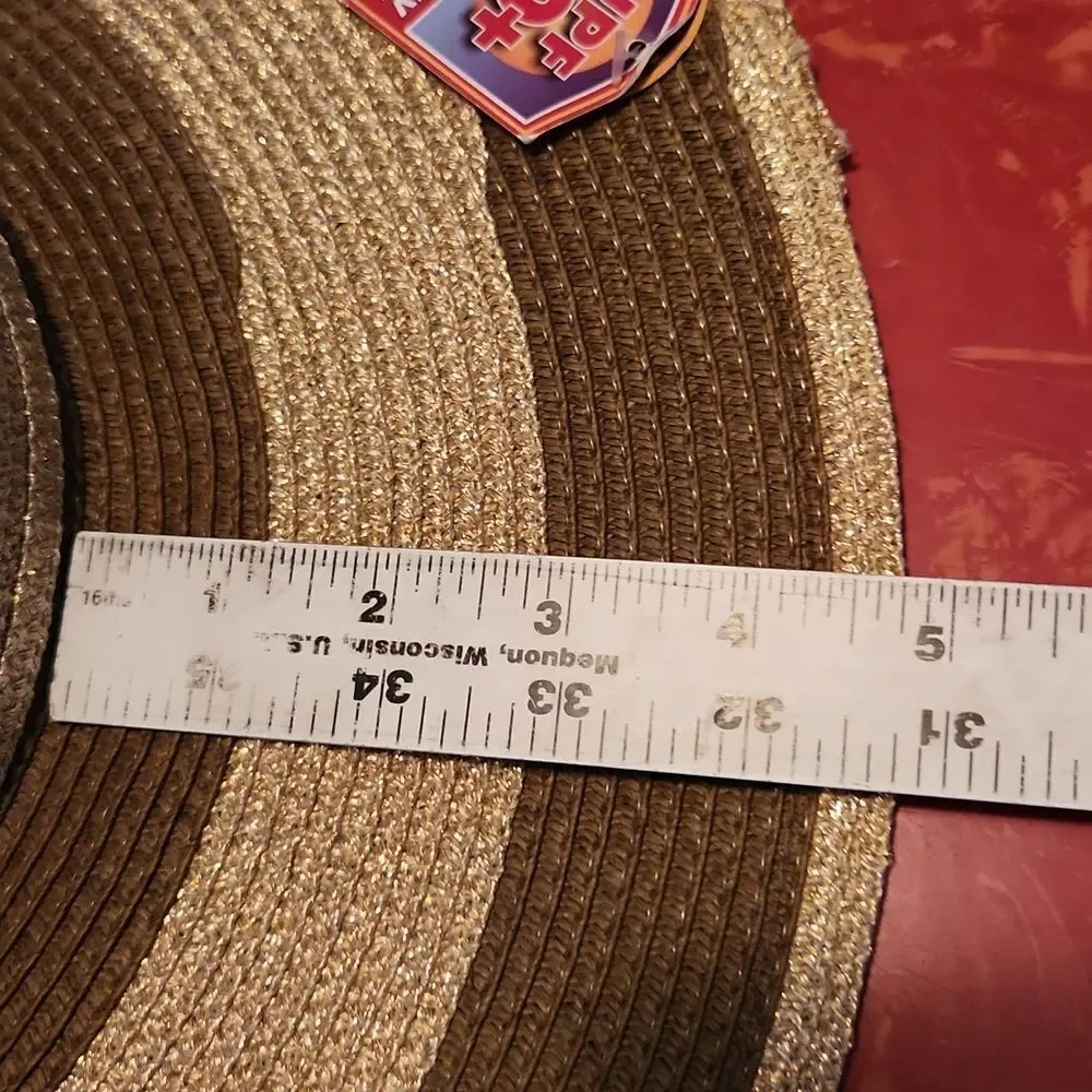Scala Big Brim Braid Sun Hat NWT